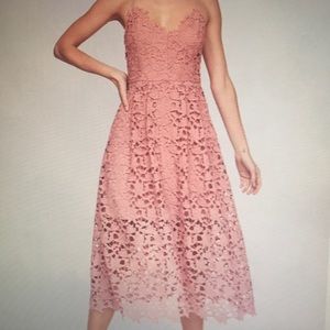 Burgundy crochet lace midi dress